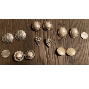 Vintage earrings - silver and pearl